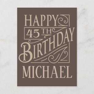 Carte Postale Faire-part Conception masculine de joyeux anniversaire