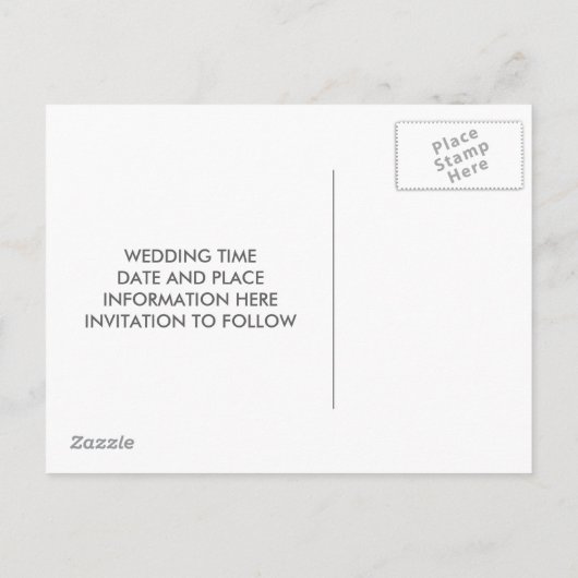 Carte Postale Faire-part Concevez votre propre calme et enregistrez la date (Dos)