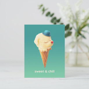 Carte Postale Faire-part Cône Sucré : Art de Glace de Bichon Souriant