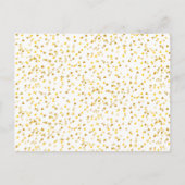 Carte Postale Faire-part Confettis de coeurs dorés Save the Date (Dos)