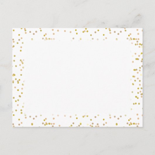 Carte Postale Faire-part Confettis de poussière d'or Enregistrer la date (Dos)