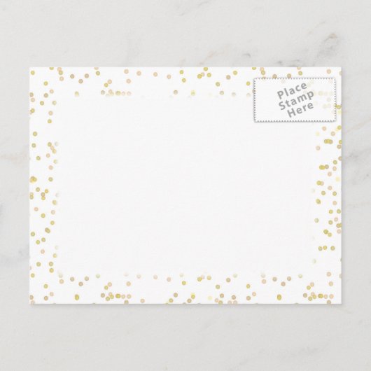 Carte Postale Faire-part Confettis de poussière d'or Save the Date (Dos)