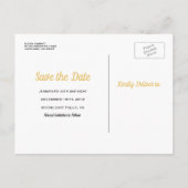 Carte Postale Faire-part Confettis Rouge Or Anniversaire Save the Date (Dos)