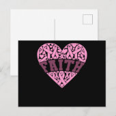 Carte Postale Faire-part Conscientisation du cancer du sein Faith Pink Hear (Devant / Derrière)