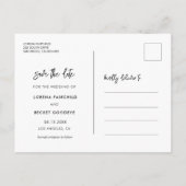 Carte Postale Faire-part Contemporain moderne Enregistrer la photo de date (Dos)