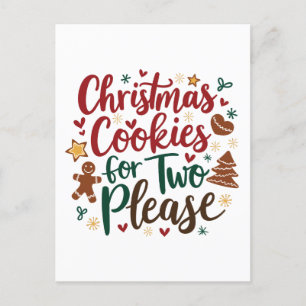Carte Postale Faire-part Cookies de Noël pour deux, s'il vous plaît Grosses