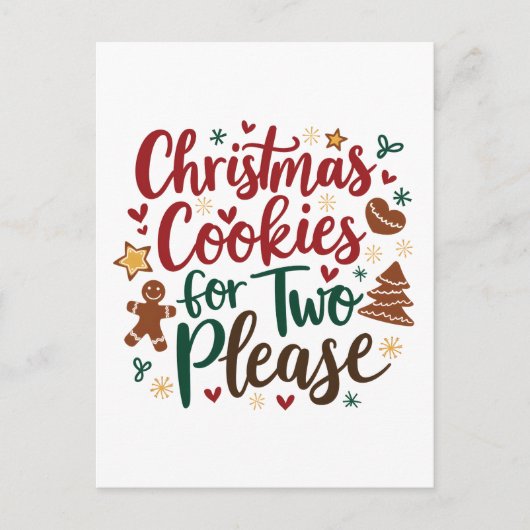 Carte Postale Faire-part Cookies de Noël pour deux s'il vous plaît Grossess (Devant)