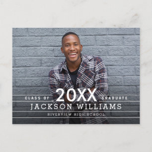 Carte postale Faire-part cool Grids Graduation