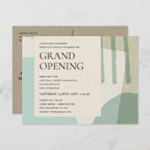 CARTE POSTALE FAIRE-PART COOL MODERNE ABSTRAIT ART AQUA BLEU GRAND OUVERTUR (Devant / Derrière)