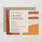 CARTE POSTALE FAIRE-PART COOL MODERNE ABSTRAIT ART AQUA BLEU GRAND OUVERTUR (Devant / Derrière)