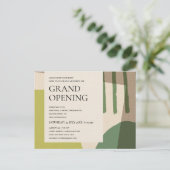 CARTE POSTALE FAIRE-PART COOL MODERNE ABSTRAIT ART LIME VERT GRAND OUVERTUR (Debout devant)