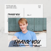 Carte Postale Faire-part Cool moderne - photo du Merci de diplôme (Devant / Derrière)