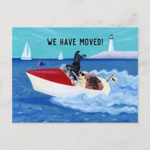 Carte Postale Faire-part Cool Summer Labradors Nouvelle Adresse 3