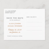 Carte Postale Faire-part Copper script mieux ensemble mariage date de sauve (Dos)