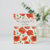 Carte Postale Faire-part Coquelicot d'été rouge (Debout devant)