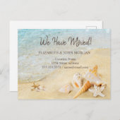 Carte Postale Faire-part Coquillages de plage Sable mouvant (Devant / Derrière)