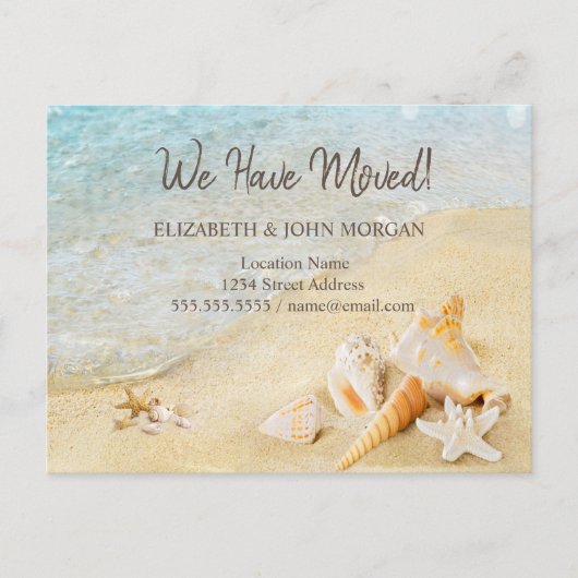 Carte Postale Faire-part Coquillages de plage Sable mouvant (Devant)