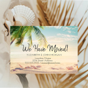 Carte Postale Faire-part Coquillages, déménagement de Palm Beach