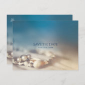Carte Postale Faire-part Coquillages et Bijoux de Perles Élégant Save the D (Devant / Derrière)