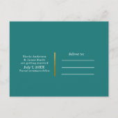 Carte Postale Faire-part Corail sarcelle aquarelle botanique glamour Save t (Dos)