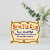 Carte Postale Faire-part Corde ouest enregistrer la date (Debout devant)