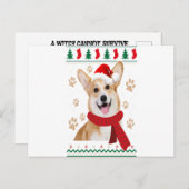 Carte Postale Faire-part Corgi Noël Chien Garçons Filles Joyeux Noël (Devant / Derrière)