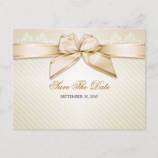 Carte Postale Faire-part Côte d'Ivoire Ruban Gold Stripes Mariage Enregistr