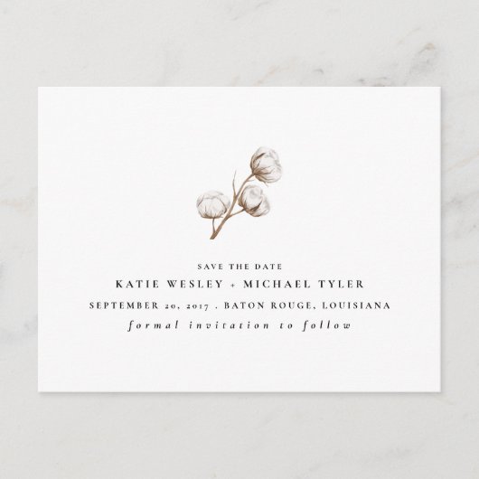 Carte Postale Faire-part Coton rustique (Devant)