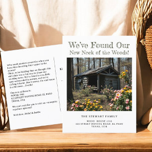 Carte Postale Faire-part Cou des bois photo nouvelle adresse maison déménag