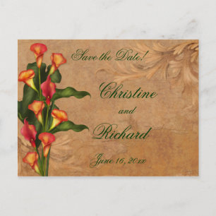 Carte Postale Faire-part Coucher de soleil Calla Lilies Enregistrer la date