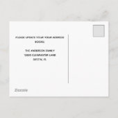 Carte Postale Faire-part Coucher de soleil sur un palmier Changement d'adre (Dos)