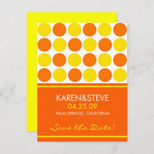 Carte Postale Faire-part Couleur Citrus Enregistrer les dates (Devant / Derrière)