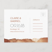 Carte Postale Faire-part Couleur cuivre moderne simple mariage enregistrer (Dos)