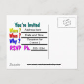 Carte Postale Faire-part Couleur d'art (Dos)