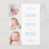 Carte postale Faire-part couleur modifiable par gr (Devant)