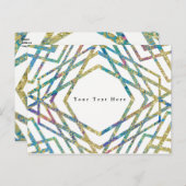 Carte Postale Faire-part Couleurs de Glam géométrique & Gold Personnalisé P (Devant / Derrière)