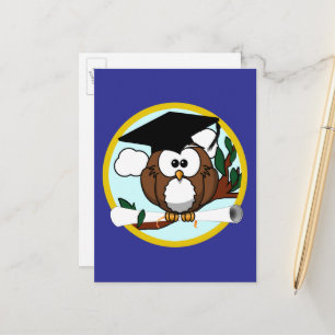 Carte Postale Faire-part Couleurs de l'école de Chouette Bleu
