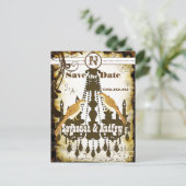 Carte Postale Faire-part Country Chic Rustic Chandelier Enregistrer la date (Debout devant)