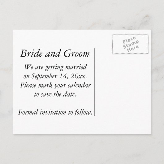 Carte Postale Faire-part Country Farm Wedding Enregistrer la date Faire-par (Dos)