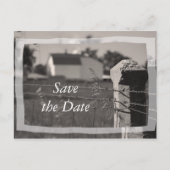 Carte Postale Faire-part Country Farm Wedding Enregistrer la date Faire-par (Devant)