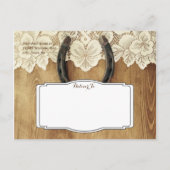 Carte Postale Faire-part Country Horseshoe Lace Wedding Enregistrer la date (Dos)