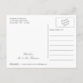 Carte Postale Faire-part Country Rustic Horseshoe, Bois Brown Enregistrer L (Dos)