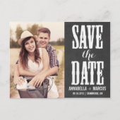 Carte Postale Faire-part Country Western Chalkboard Enregistrer la date Car (Devant)