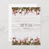 Carte Postale Faire-part Country Winter Holiday Berries & Pine Date d'enreg (Devant / Derrière)