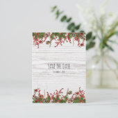 Carte Postale Faire-part Country Winter Holiday Berries & Pine Date d'enreg (Debout devant)