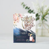 Carte Postale Faire-part Coup de pinceau, valise Fleurs Nouvelle adresse (Debout devant)