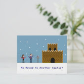 Carte Postale Faire-part Couple de pixels 8 bits Nous avons déménagé dans u (Debout devant)