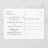 Carte Postale Faire-part Couple d'escargots mariés drôles changent la date (Dos)