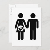Carte Postale Faire-part Couple enceinte bébé (Devant / Derrière)