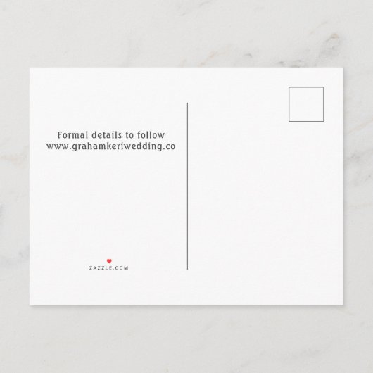 Carte Postale Faire-part Couple Gnome Mariage mignon Enregistrer la date (Dos)